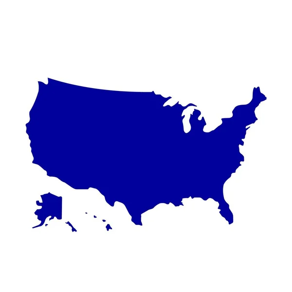 Amerikanische Karte Alle Staaten Enthalten Alaska Und Hawaii Karte Vektorbild — Stockvektor