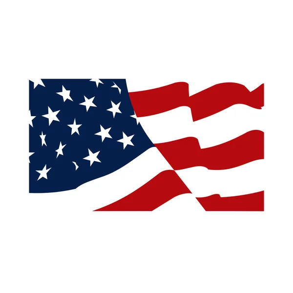 Ilustração Imagem Vetorial Bandeira Ondulação Americana —  Vetores de Stock