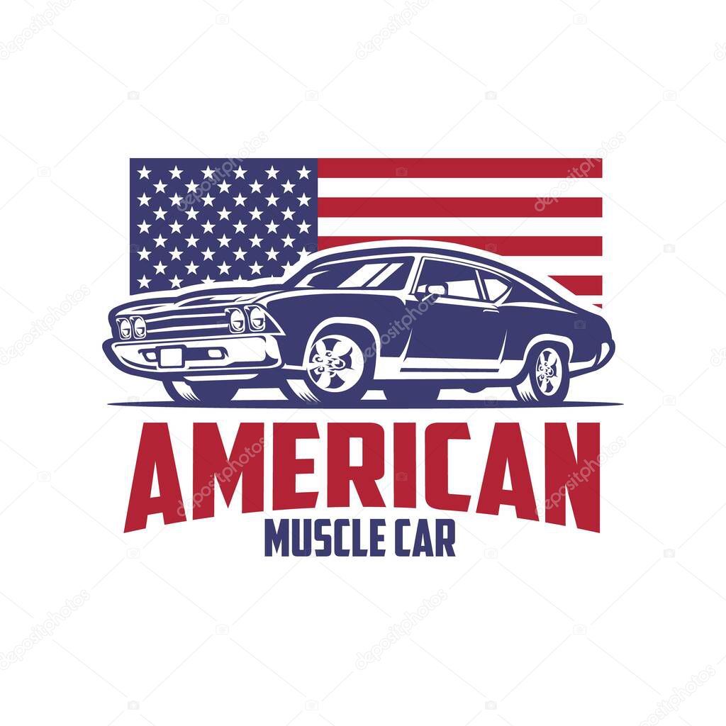 American muscle car illustration vector isolated