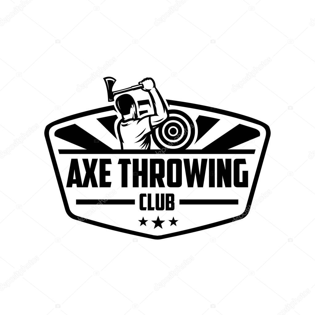 Axe throwing club logo template set, ready made logo