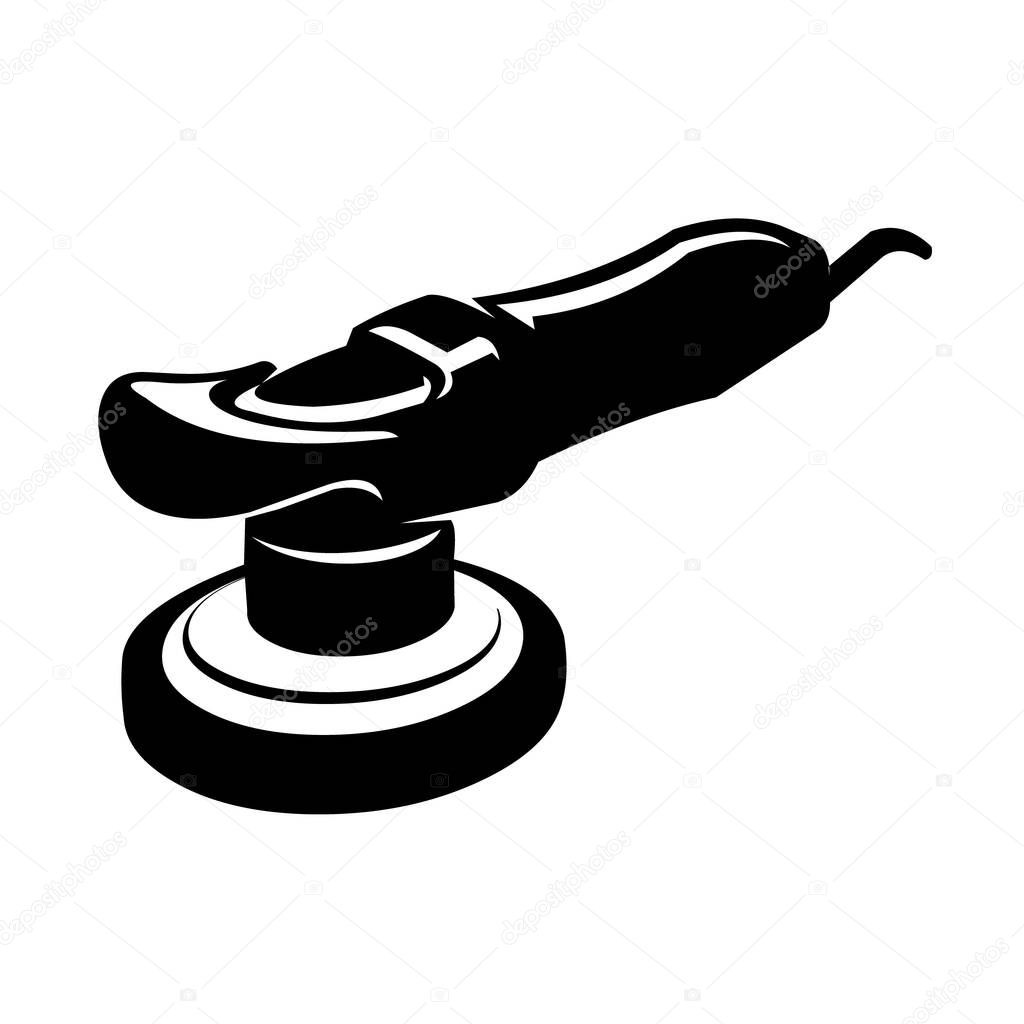 Car polishing, car waxing, car detailer machine vector image