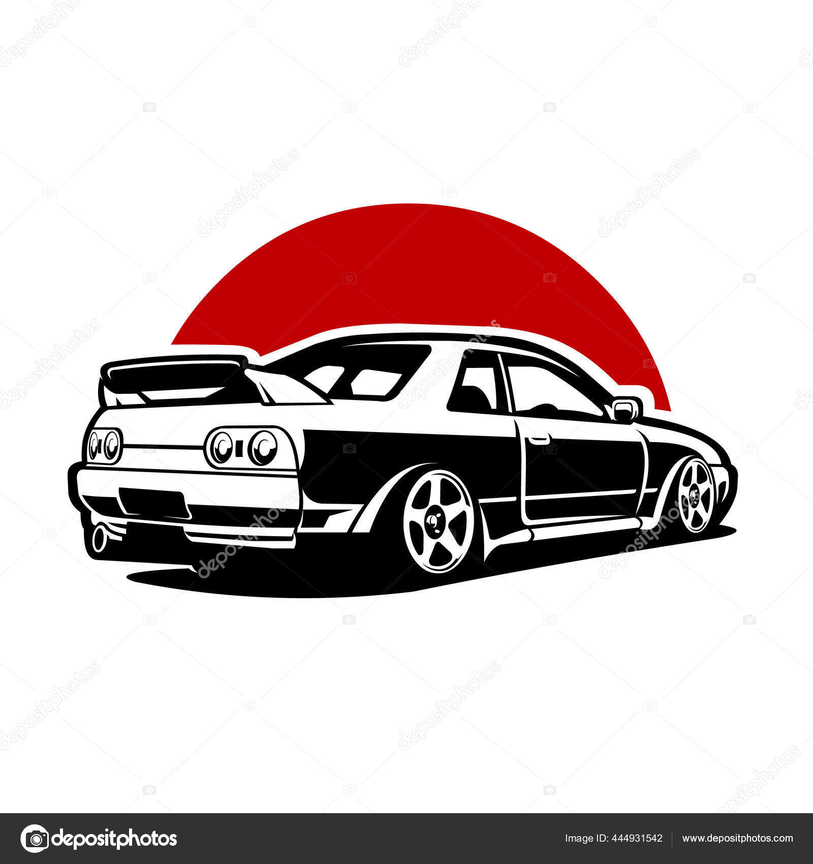 Ilustração corridas de carros esportivos no japão