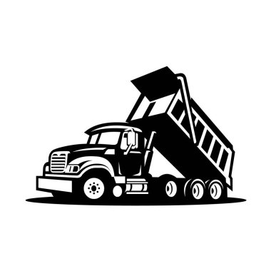 Dump truck isolated side view vector image clipart