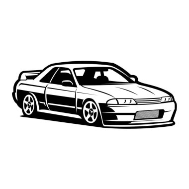 Japanese sport car vector side view isolated in white background  clipart