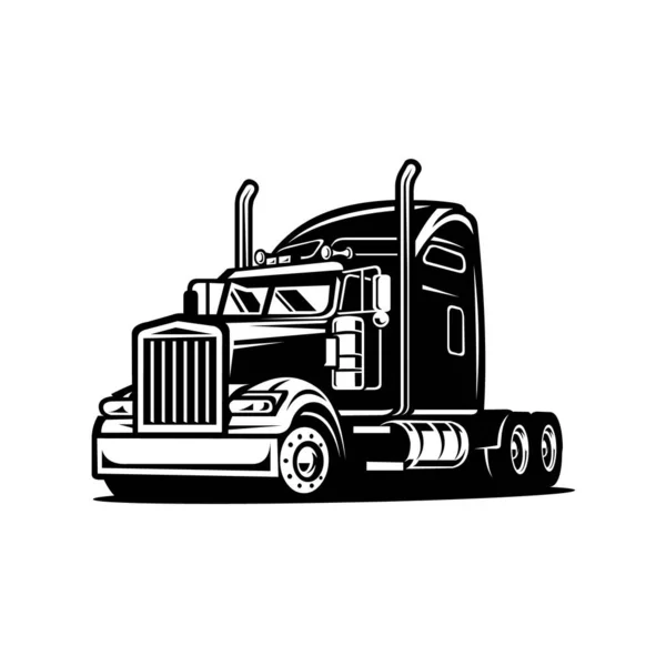 American Trucker Semi Truck Wheeler Vector Images Illustration Isolated — Stock Vector