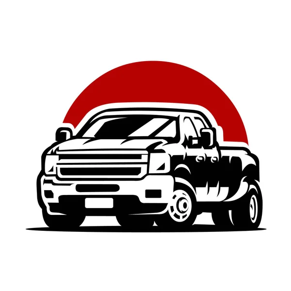 Diesel Caminhão Dualmente Captador Vetor Ilustração Isolado — Vetor de Stock