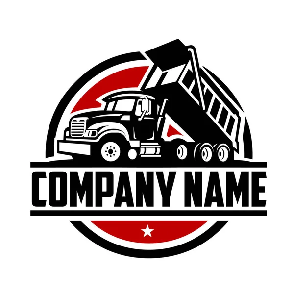 Modèle Logo Entreprise Camion Benne Basculante Isolé — Image vectorielle