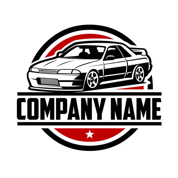 Japanse Sport Auto Logo Template Auto Club Jdm Garage Logo — Stockvector