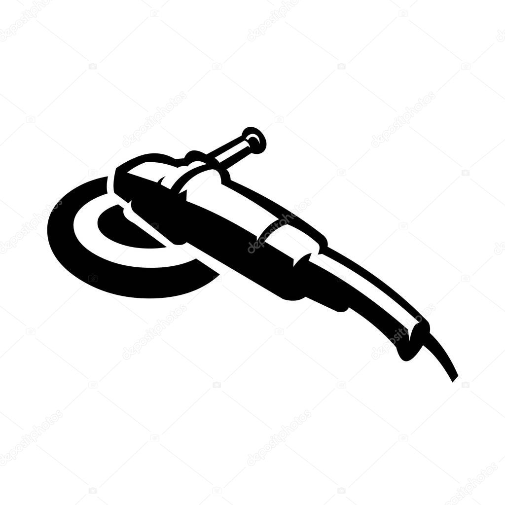 Detailing machine vector image, car detailer, car polisher machine