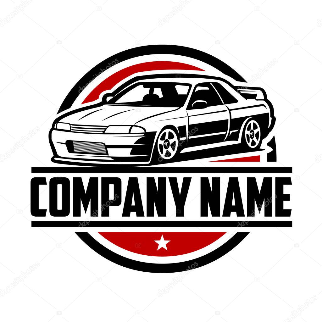 Japanese sport car logo template, car club jdm, garage logo