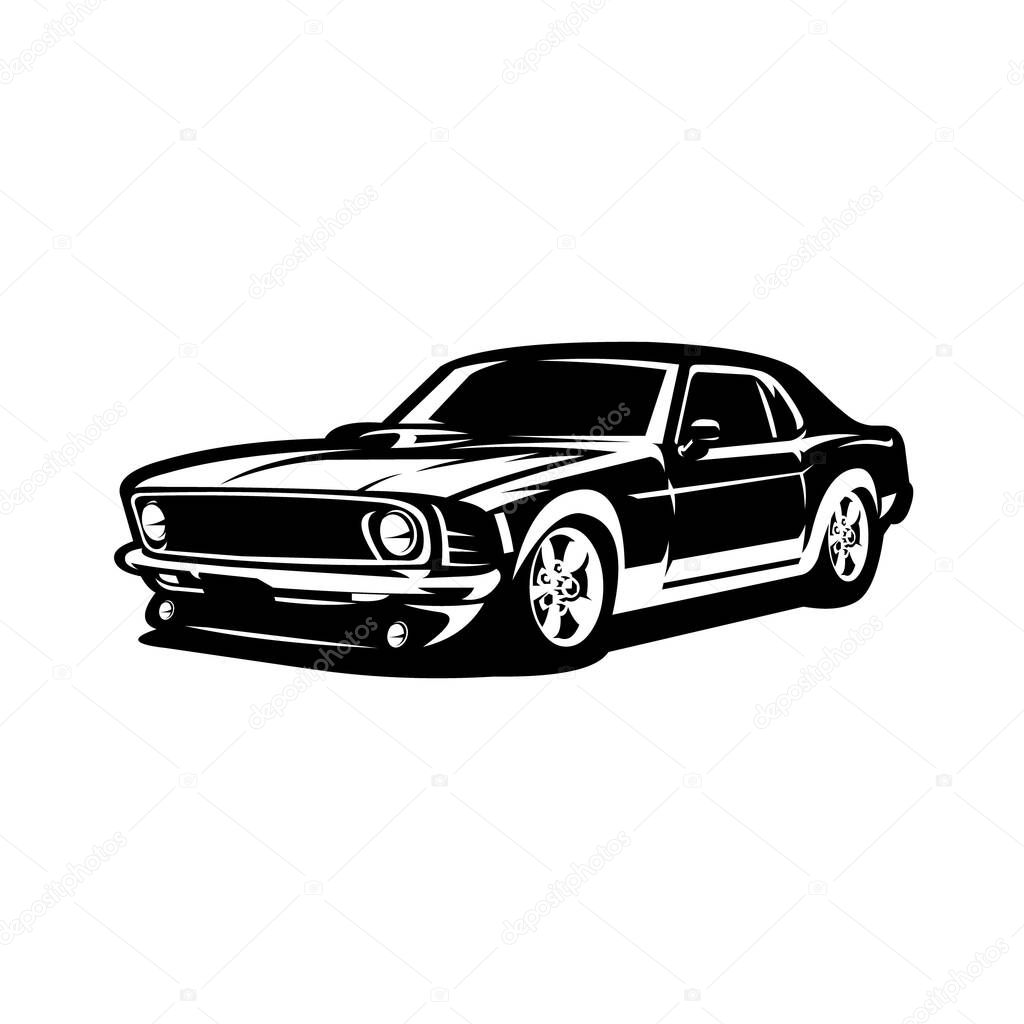 American Muscle Car vector image side view isolated