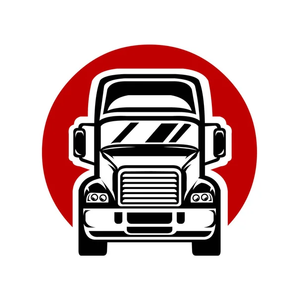 Semi Truck Wherer Front View Vector — 스톡 벡터