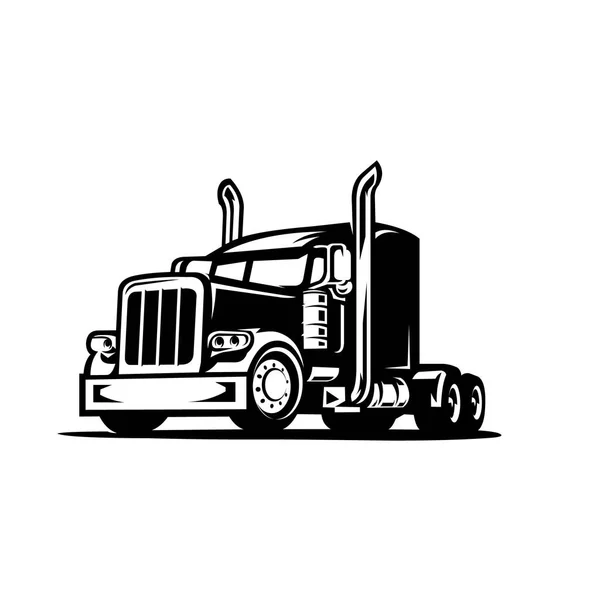 Trucker Semi Truck Wheeler Vector Image Isolated — Stock Vector