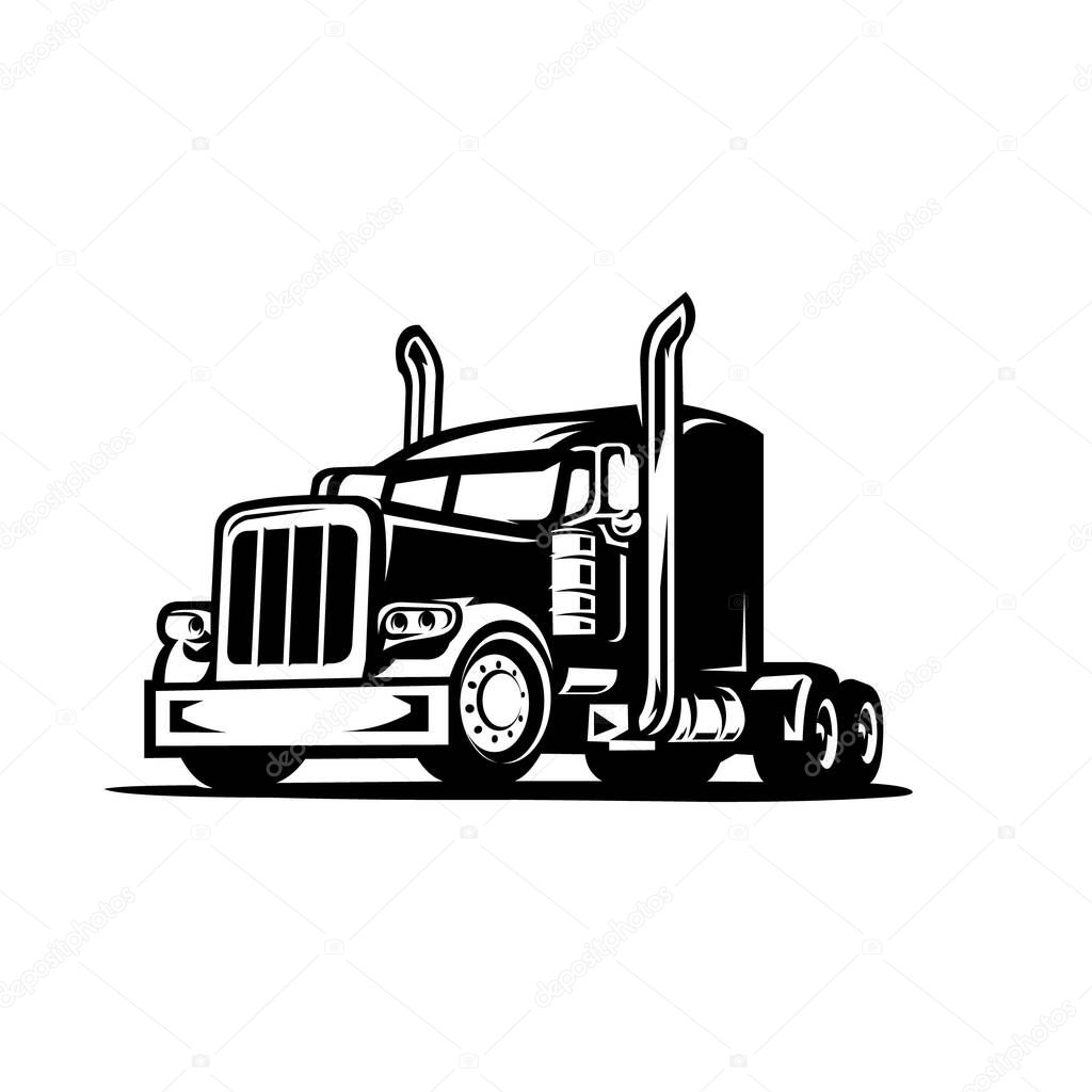 Semi truck 18 wheeler vector image isolated