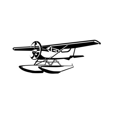 Tekne düzlemi, deniz uçağı vektör görüntüsü izole edildi