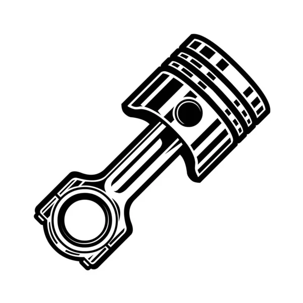 İzole edilmiş tek renkli motor piston vektör çizimi