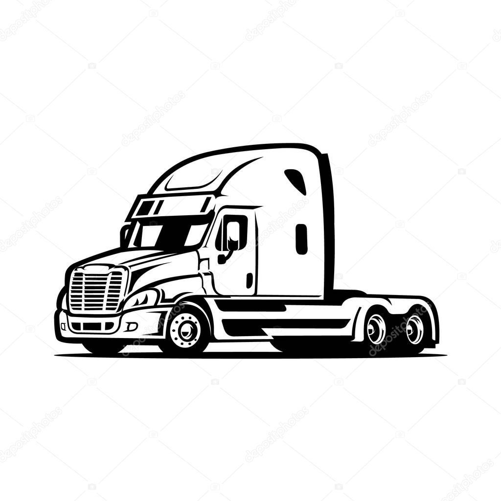 Trucker semi truck 18 wheeler with trailer attached isolated vector image