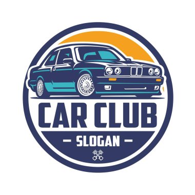 Otomobil kulübü logo vektörü izole edildi. Hazır logo EPS