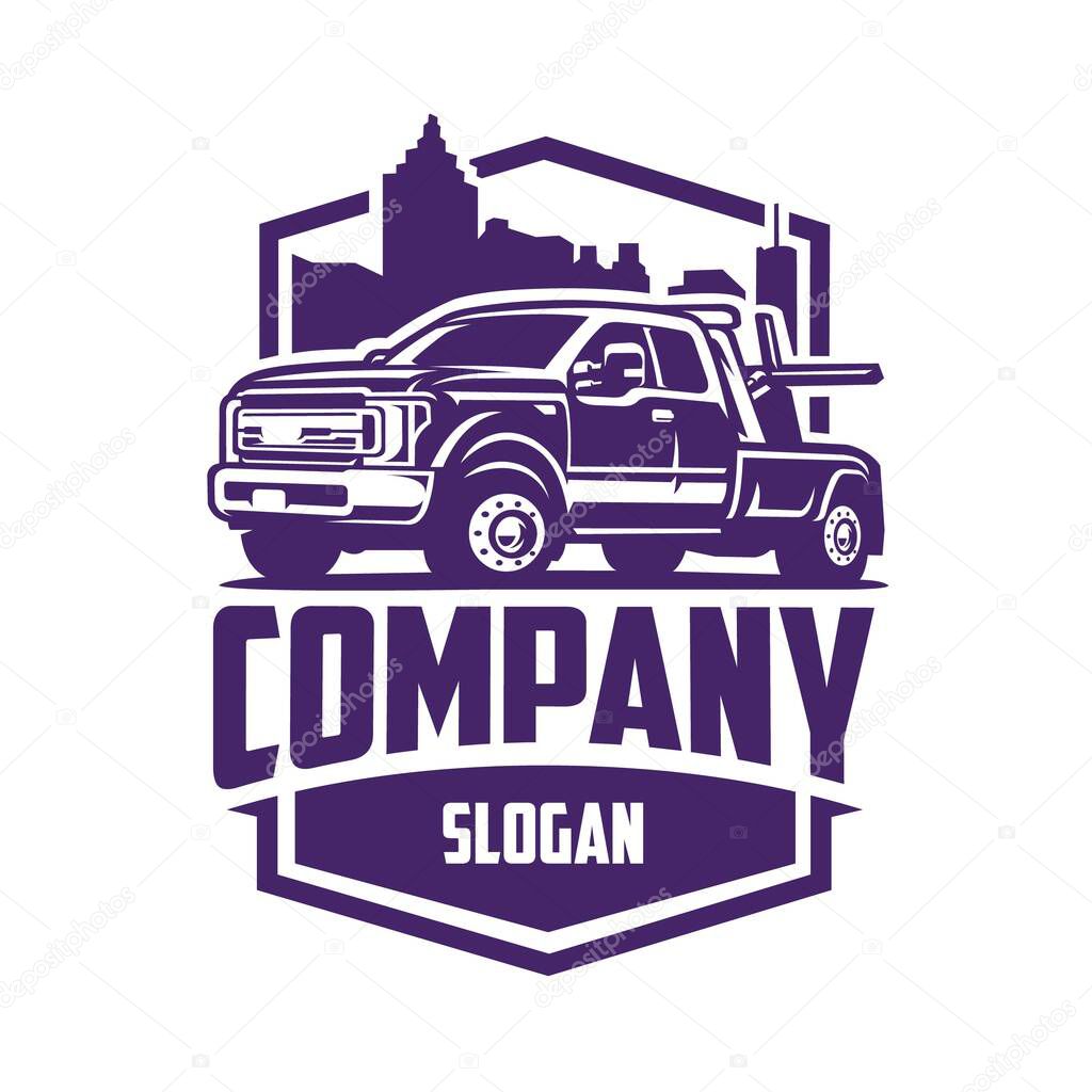 Towing company ready made logo vector isolated EPS