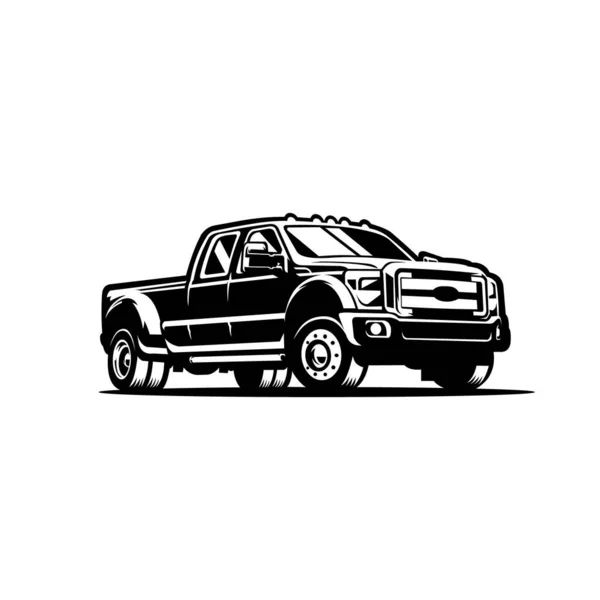 Dually Caminhão Diesel Visão Lateral Vetor Isolado — Vetor de Stock