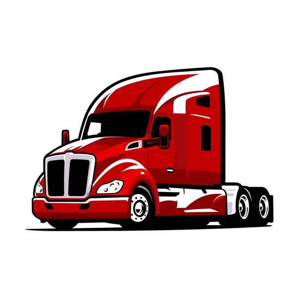 Semi Truck Silhouette Vector Image — Stock Vector