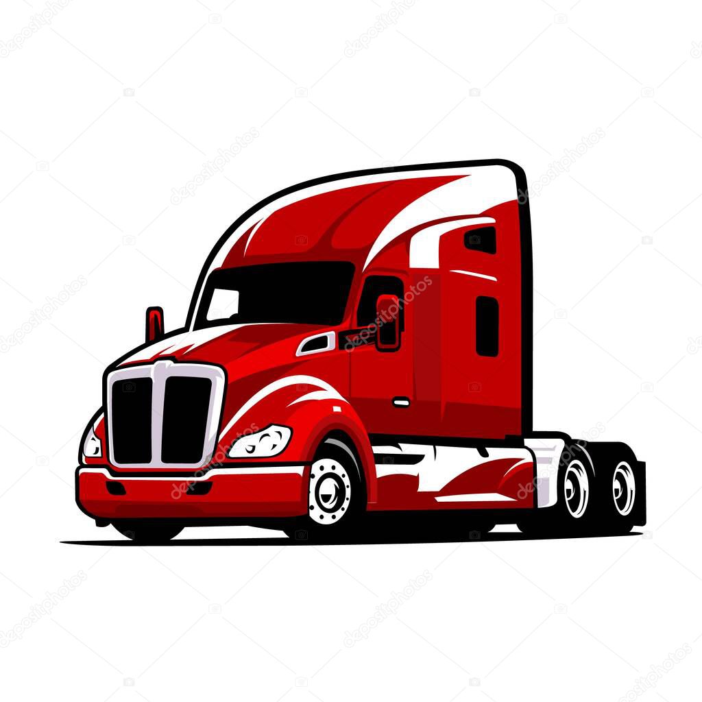 Semi truck silhouette vector image