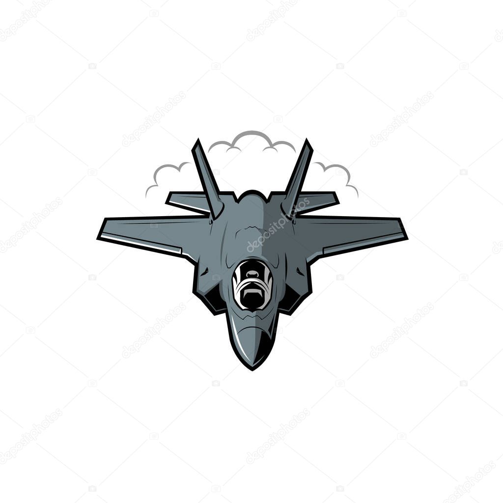 Modern Military Fighter Jet Vector Illustration Isolated in White Background