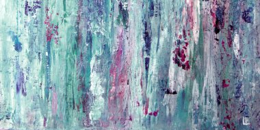 Tablo akrilik fırça darbelerinde arkaplan mavisi soyut resim