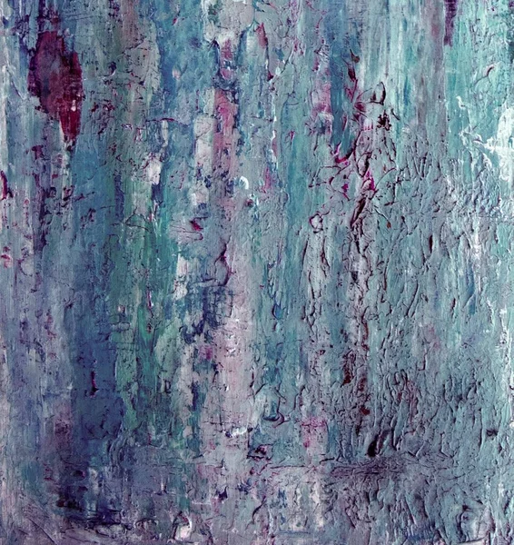 Hintergrund Meeresblau Abstrakte Malerei Auf Leinwand Acryl Pinselstriche — Stockfoto