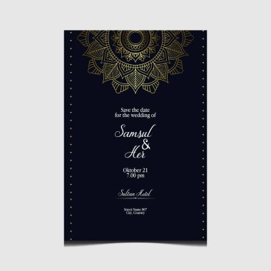 Zarif ve klasik elementlerle mandala şablonu. Davetiye, broşür, menü, broşür, arka plan Premium Vektörü için harika