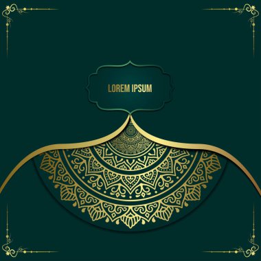 Lüks dekoratif mandala arkaplan Arap İslami doğu modeli premium vektörü