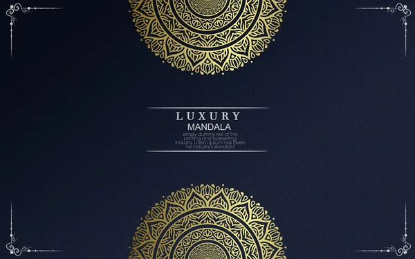 Luxe Gouden Mandala Sierlijke Achtergrond Voor Bruiloft Uitnodiging Boek Cover — Stockvector