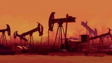 Petrol sanayi pompa Vale. Döngü hazır animasyon.