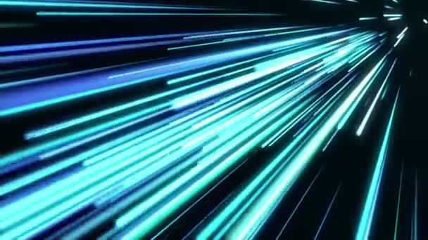 Des traces de lumière cyan. Contexte abstrait du mouvement .