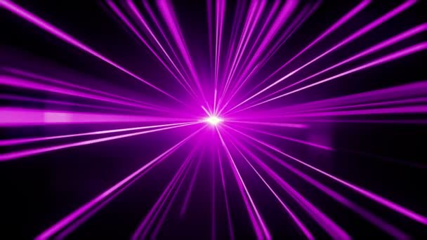 Rayas de luz púrpura. Fondo de movimiento abstracto . — Vídeo de stock