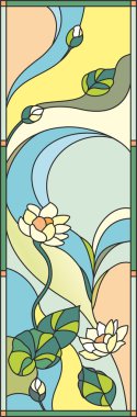 Swamp lily background stained glass window