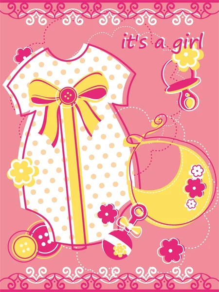 Postcard it is a girl — Stock Vector