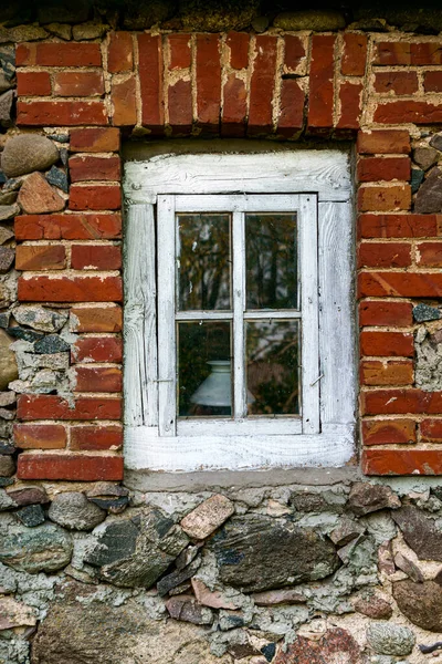 Old Small Wooden Window Old Barn — Stock Photo, Image