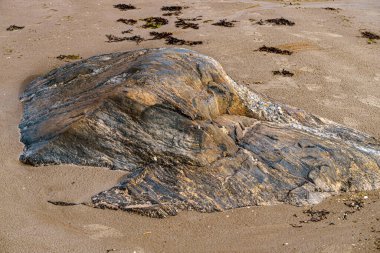 Bir yaz günü Riga Körfezi kıyısında büyük taş kayalar.