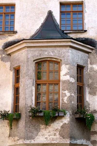 Protruding Bay Window Wall Medieval Dundaga Castle Latvia — Stock Photo, Image