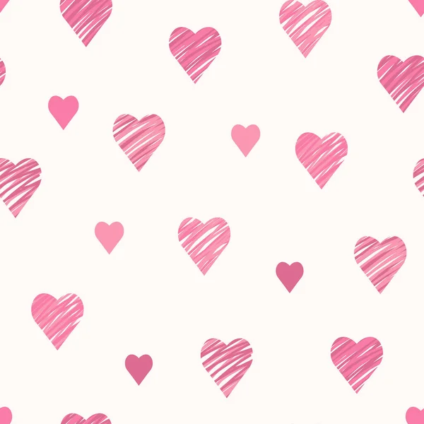 Pembe kalplerle donatılmış pürüzsüz desen..