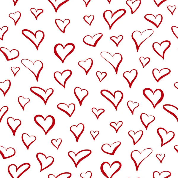 Beyaz arka planda kırmızı kalpleri olan kusursuz romantik şablon..