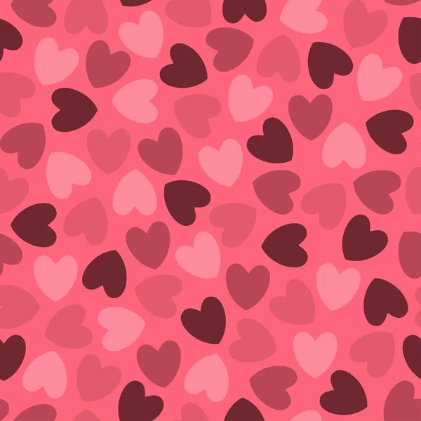 Seamless Pattern Pink Hearts Valentine Day — Stock Vector