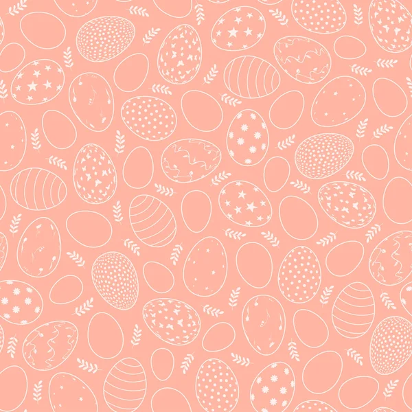 Pembe arka planda yumurtaları olan kusursuz paskalya deseni..