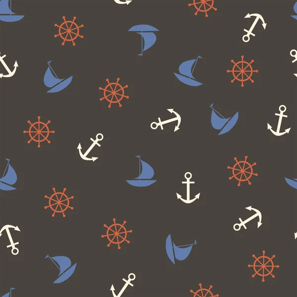 Gemisi, çapası ve direksiyonu olan kusursuz bir denizci deseni.. 