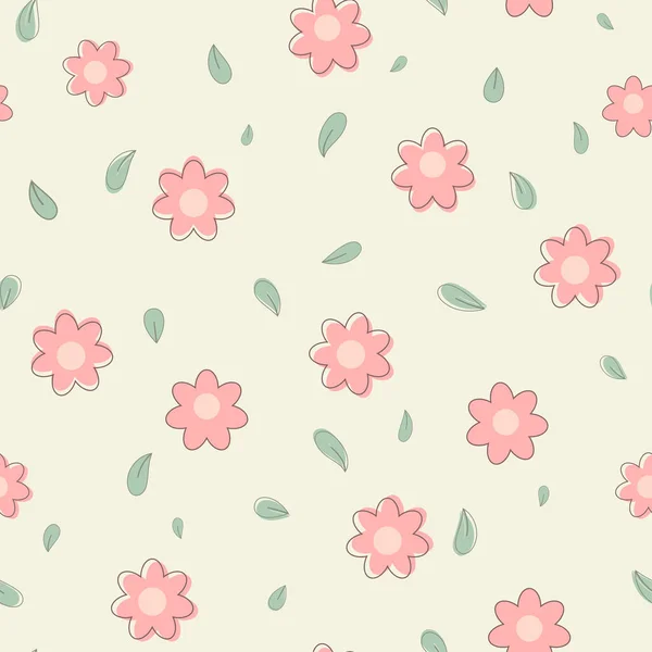 Çiçeksiz desenli pembe papatyalar..