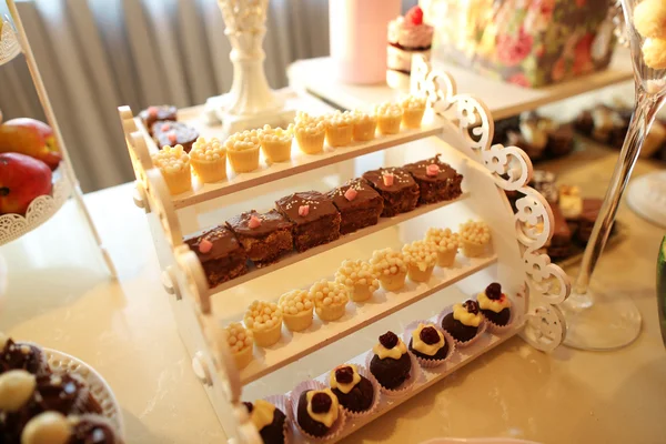 Delicious sweets on candy buffet — Stock Photo, Image