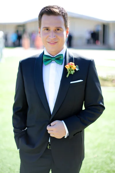 Nice groom portrait outside — Stock Photo, Image