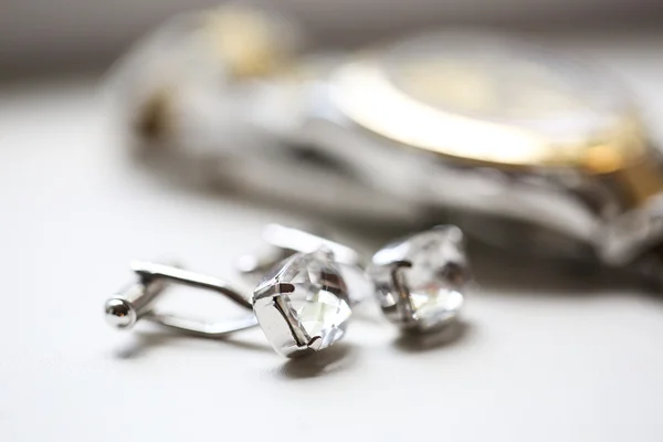 Cufflinks close up with selective focus — Stock Photo, Image