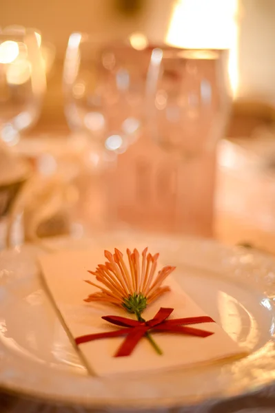 Closeup of wedding table decoration — Stock Photo, Image